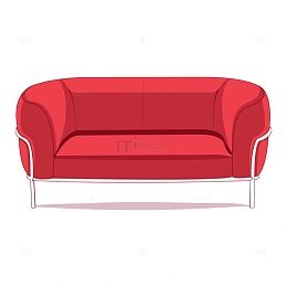 家具红色沙发插画