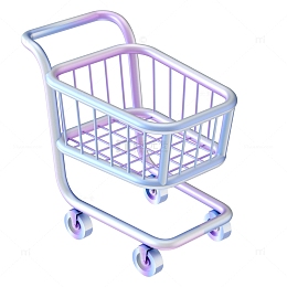 银色彩色购物车
