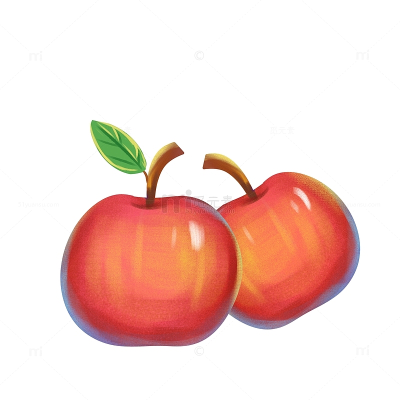 红色卡通苹果水果