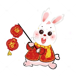 提灯生肖兔子元素