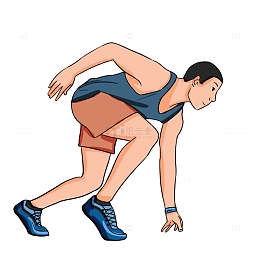 起跑 平面元素 卡通 向前 跑步 运动会