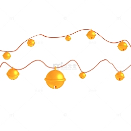 3D立体挂坠金色铃铛装饰