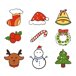 红色可爱圣诞节免抠元素