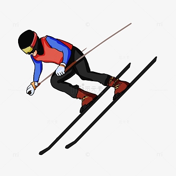 滑雪运动背景模板(4401x2200)psdpng手绘雪人白色雪地卡通立冬手绘图