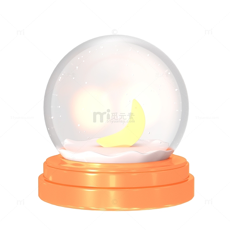 圣诞节3D水晶球许愿月亮雪花梦幻装饰