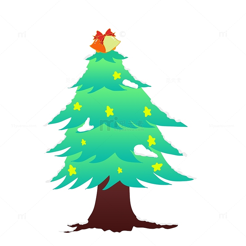 圣诞节圣诞树手绘冬季节日元素