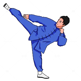 武术练功比赛锻炼踢腿活动