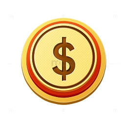 黄金红色金币圆形黄色装饰标签优惠券