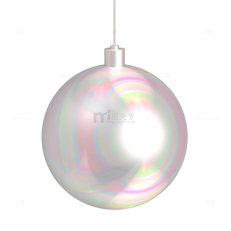 圣诞节日氛围挂件镭射银色球体装饰