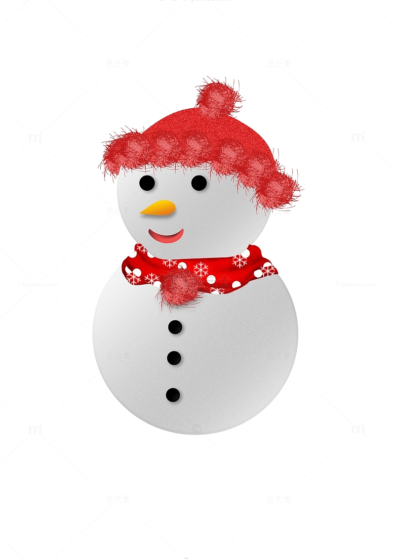 圣诞节喜庆红色围巾帽子雪人