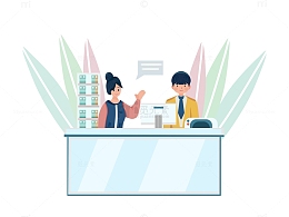 办公室微笑前台接待咨询