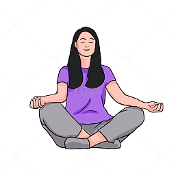 练习瑜伽冥想休息打坐盘腿