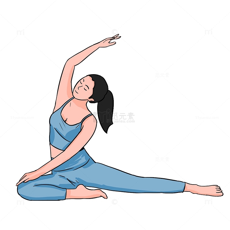 练习瑜伽女休息柔术拉伸体操