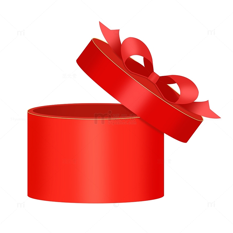 红色礼盒圣诞礼物打开圆礼物盒活动礼包