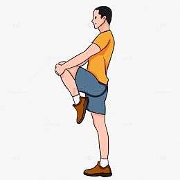 瑜伽男单脚站立平衡拉伸热身