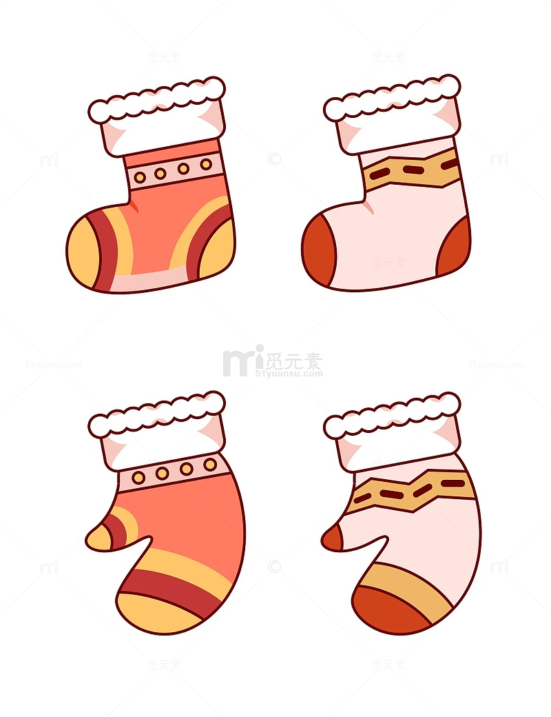 可爱卡通圣诞节手套与袜子