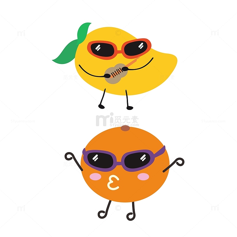 芒果橙子跳舞音乐节卡通