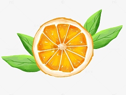 绿色小清新水果橙子沃柑橘子手绘图
