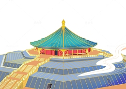 黄色国潮风洛阳标志性建筑天堂明堂