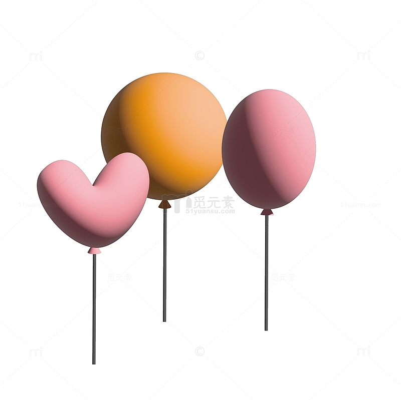 粉色3D气球电商