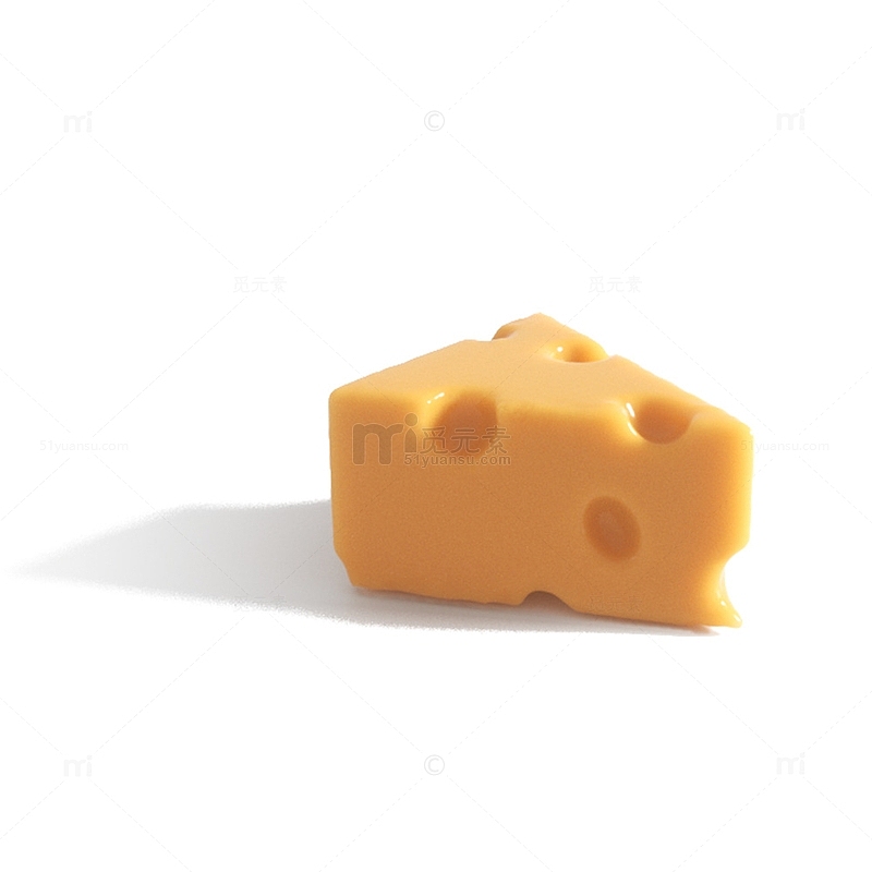 小奶酪PNG素材食物C4D OC渲染