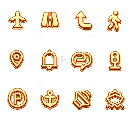 电商图标交通工具标志箭头步行消息铃声