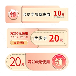 双十二电商年终大促优惠券标签