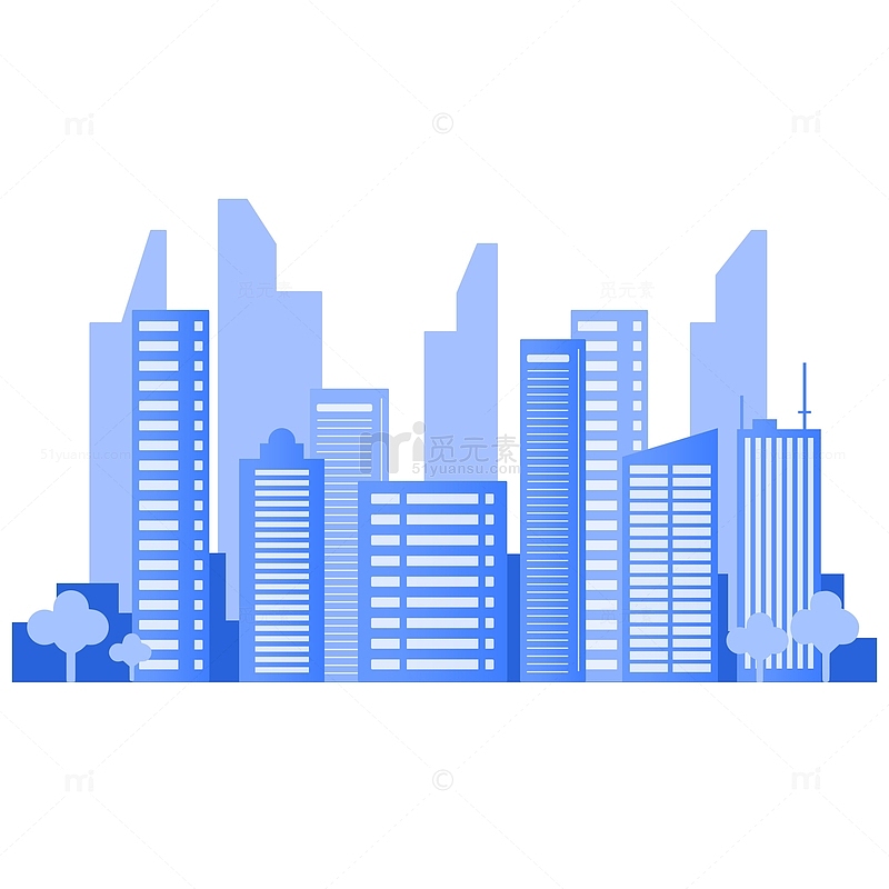 蓝色科技高楼大厦城市