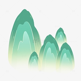 psdpngpng国潮青山绿水祥云飞鹤aipngpng新国风水墨国潮山水祥云.