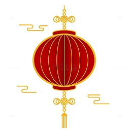 卡通中国风红灯笼过年春节喜庆矢量图