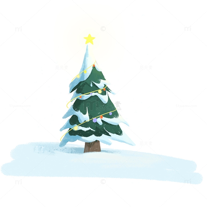 圣诞节圣诞树手绘