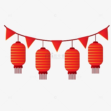 春节喜庆红色灯笼矢量图
