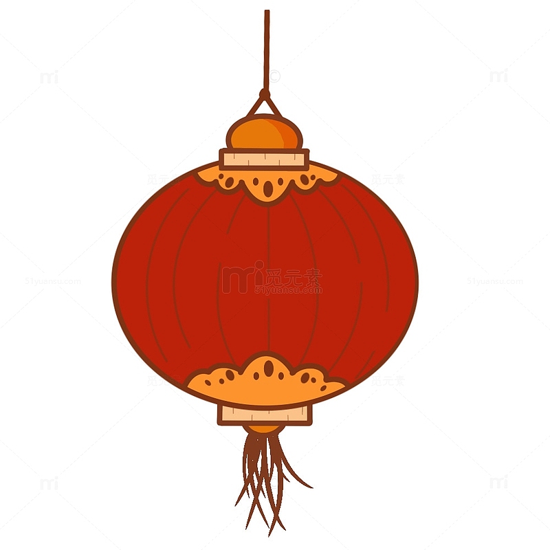 红色春节元素中国风喜庆灯笼手绘插画元素