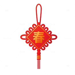 喜庆春节红色中国结矢量图