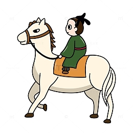 走马观花骑马矢量图