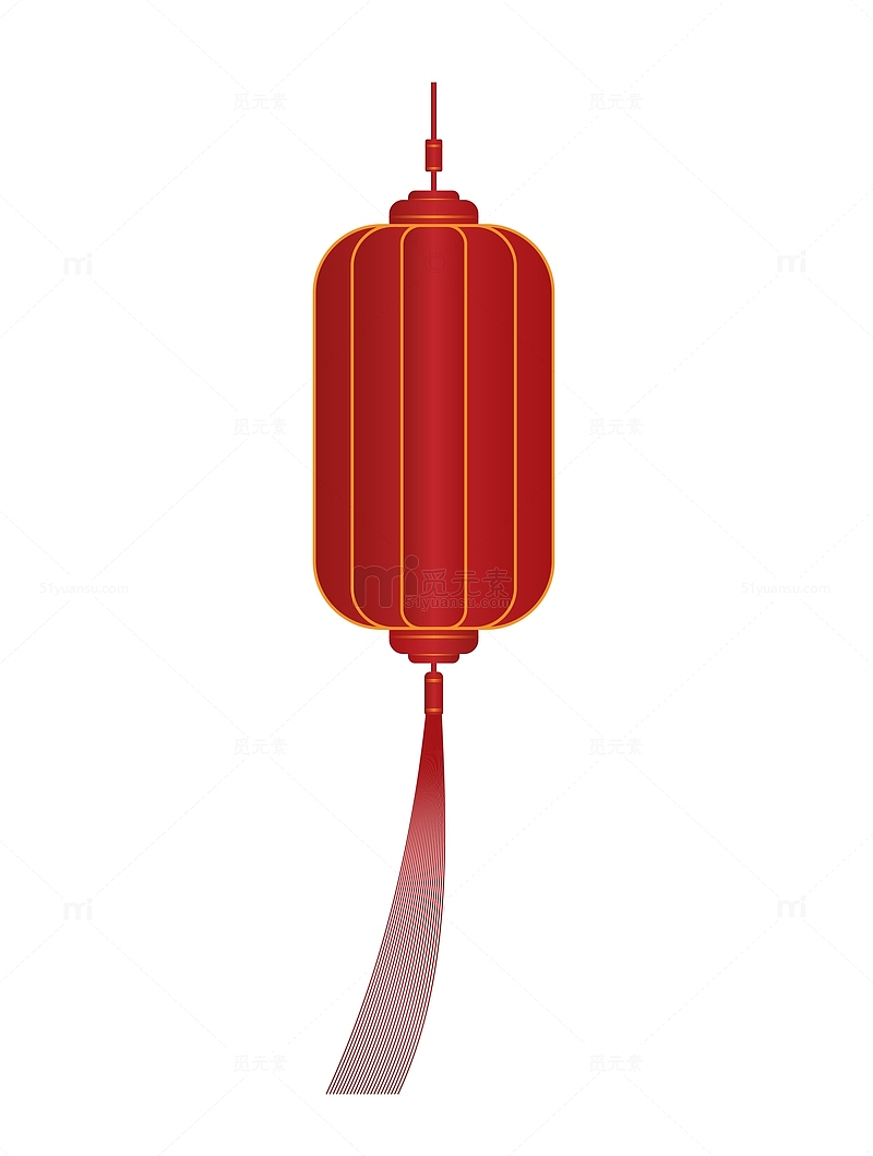 红色国风插画红灯笼春节元素节日元素