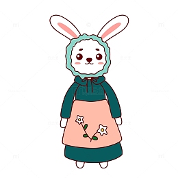 可爱卡通兔妈妈矢量图