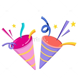 彩色节日氛围年会彩带元素