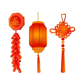 简约红色喜庆春节庆祝装饰元素