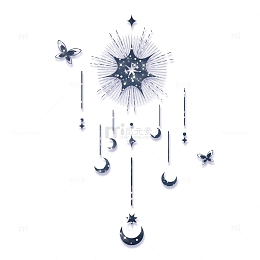 蓝黑色水印手帐装饰底纹可做分割线