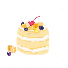 卡通芒果果粒蛋糕