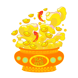 新年招财纳福聚宝盆