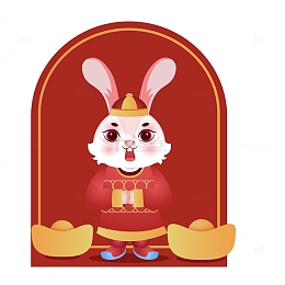 兔年矢量春节拜年兔子元素