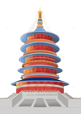 洛阳标志性建筑国潮风天堂名堂国潮元素