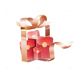 电商大促透明礼盒红包金币