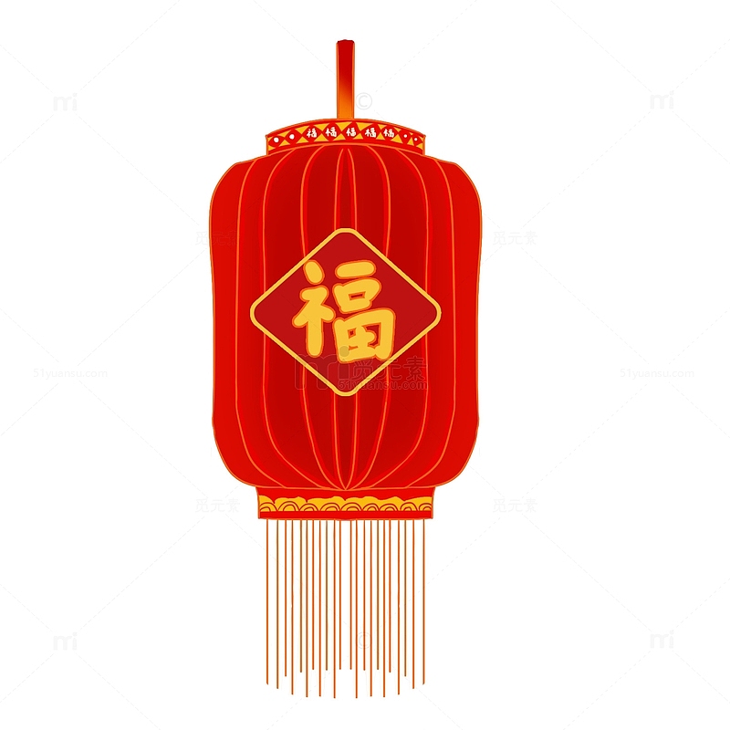 红色喜庆春节灯笼春节元素手绘元素图