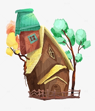 x2625)aipng蓝粉色可爱卡通风车房子六一儿童节插画(2000x2000)psdpn