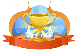 简约扁平奖杯年会颁奖