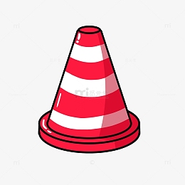 卡通路障路标红色醒目手绘图