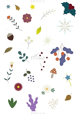 手绘卡通小清新碎花公众号手抄报元素